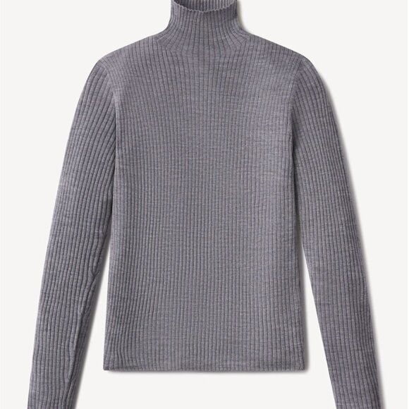 Buck Mason Featherweight Silk Cashmere Turtleneck Heather Gray Size XL NWT - Picture 2 of 9
